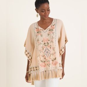 ✨LIKE NEW✨ Chico’s Rose Embroidered Poncho